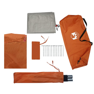 Camping Tent 2-Person Grey and Orange Waterproof - Giant Lobelia