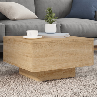 vidaXL Coffee Table with LED Lights Sonoma Oak 55x55x31 cm - Giant Lobelia