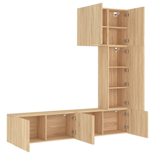 5 Piece TV Wall Units Sonoma Oak Engineered Wood - Giant Lobelia