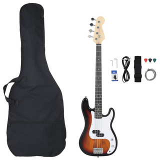 vidaXL Electric Bass Guitar for Beginner with Bag Brown and White 4/4 46" - Giant Lobelia