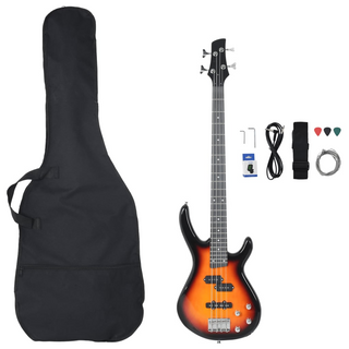 vidaXL Electric Bass Guitar for Beginner with Bag Brown and Black 4/4 46" - Giant Lobelia