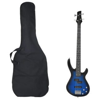 vidaXL Electric Bass Guitar for Beginner with Bag Blue and Black 4/4 46" - Giant Lobelia