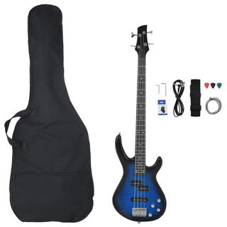 vidaXL Electric Bass Guitar for Beginner with Bag Blue and Black 4/4 46" - Giant Lobelia