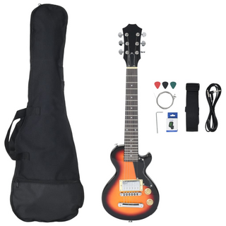 Electric Guitar for Kids with Bag Brown and Black 3/4 30" - Giant Lobelia