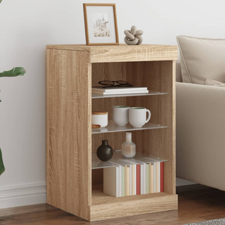 vidaXL Sideboard with LED Lights Sonoma Oak 41x37x67 cm - Giant Lobelia