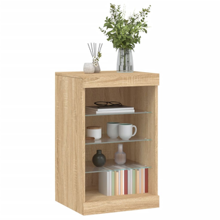 vidaXL Sideboard with LED Lights Sonoma Oak 41x37x67 cm - Giant Lobelia