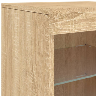 vidaXL Sideboard with LED Lights Sonoma Oak 41x37x67 cm - Giant Lobelia