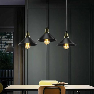 3 Light Black dustrial  Hanging Pendant Light ~5266 - Giant Lobelia