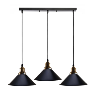 3 Light Black dustrial  Hanging Pendant Light ~5266 - Giant Lobelia