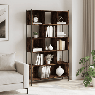 Bookcase Smoked Oak - Stylish and Functional Storage Solution - Giant Lobelia