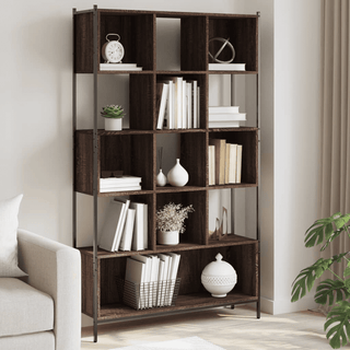 Bookcase Brown Oak - Organize and Beautify Your Space - Giant Lobelia