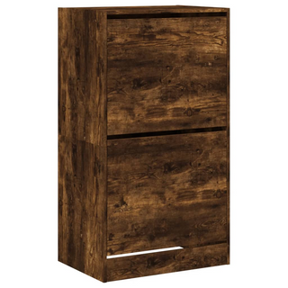 vidaXL Shoe Cabinet with 2 Flip-Drawers Smoked Oak 60x42x108 cm - Giant Lobelia