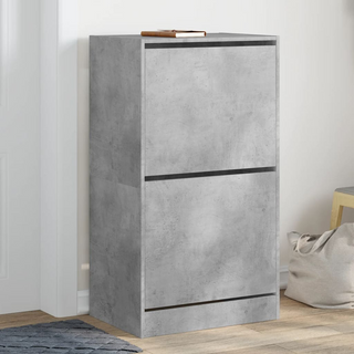 vidaXL Shoe Cabinet with 2 Flip-Drawers Concrete Grey 60x42x108 cm - Giant Lobelia