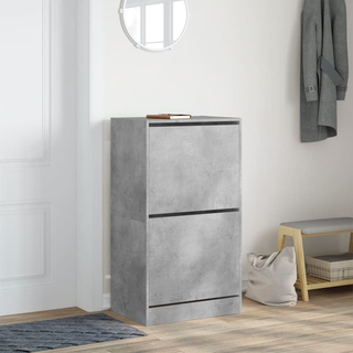 vidaXL Shoe Cabinet with 2 Flip-Drawers Concrete Grey 60x42x108 cm - Giant Lobelia