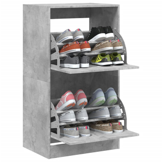 vidaXL Shoe Cabinet with 2 Flip-Drawers Concrete Grey 60x42x108 cm - Giant Lobelia