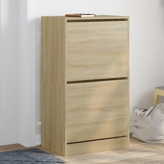 vidaXL Shoe Cabinet with 2 Flip-Drawers Sonoma Oak 60x42x108 cm - Giant Lobelia