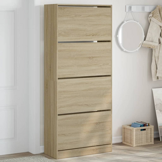 vidaXL Shoe Cabinet with 4 Flip-Drawers Sonoma Oak 80x34x187.5 cm - Giant Lobelia