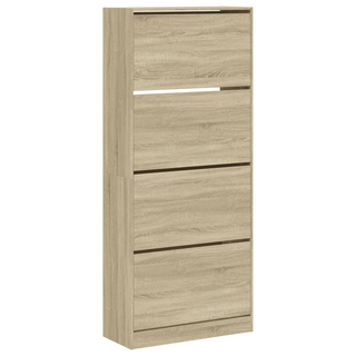 vidaXL Shoe Cabinet with 4 Flip-Drawers Sonoma Oak 80x34x187.5 cm - Giant Lobelia