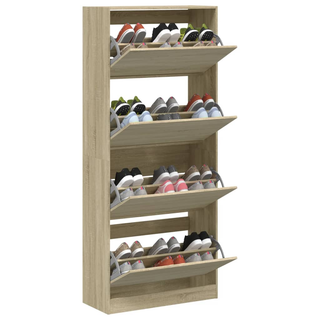 vidaXL Shoe Cabinet with 4 Flip-Drawers Sonoma Oak 80x34x187.5 cm - Giant Lobelia