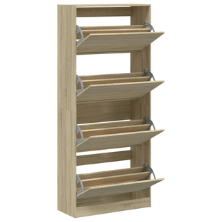 vidaXL Shoe Cabinet with 4 Flip-Drawers Sonoma Oak 80x34x187.5 cm - Giant Lobelia