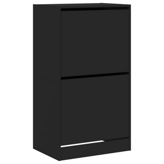 vidaXL Shoe Cabinet with 2 Flip-Drawers Black 60x42x108 cm - Giant Lobelia