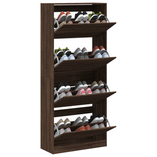 vidaXL Shoe Cabinet with 4 Flip-Drawers Brown Oak 80x34x187.5 cm - Giant Lobelia