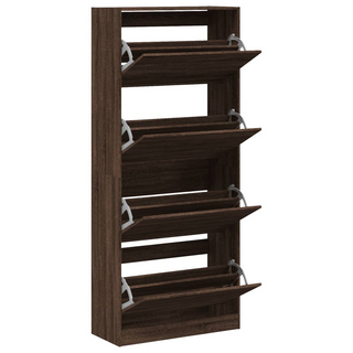 vidaXL Shoe Cabinet with 4 Flip-Drawers Brown Oak 80x34x187.5 cm - Giant Lobelia