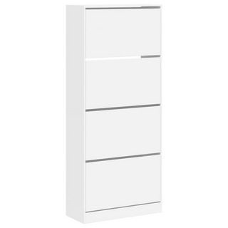 vidaXL Shoe Cabinet with 4 Flip-Drawers White 80x34x187.5 cm - Giant Lobelia