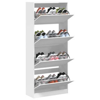 vidaXL Shoe Cabinet with 4 Flip-Drawers White 80x34x187.5 cm - Giant Lobelia