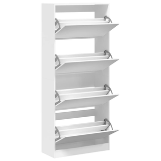 vidaXL Shoe Cabinet with 4 Flip-Drawers White 80x34x187.5 cm - Giant Lobelia