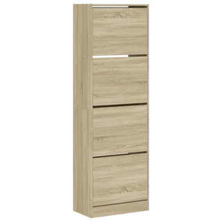 vidaXL Shoe Cabinet with 4 Flip-Drawers Sonoma Oak 60x34x187.5 cm - Giant Lobelia