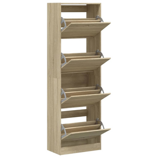 vidaXL Shoe Cabinet with 4 Flip-Drawers Sonoma Oak 60x34x187.5 cm - Giant Lobelia