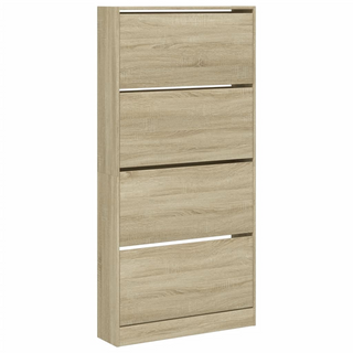 vidaXL Shoe Cabinet with 4 Flip-Drawers Sonoma Oak 80x21x163.5 cm - Giant Lobelia