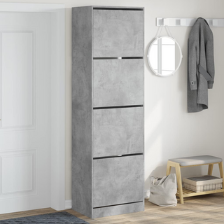 vidaXL Shoe Cabinet with 4 Flip-Drawers Concrete Grey 60x42x204 cm - Giant Lobelia