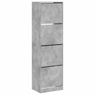 vidaXL Shoe Cabinet with 4 Flip-Drawers Concrete Grey 60x42x204 cm - Giant Lobelia