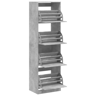 vidaXL Shoe Cabinet with 4 Flip-Drawers Concrete Grey 60x42x204 cm - Giant Lobelia