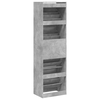 vidaXL Shoe Cabinet with 4 Flip-Drawers Concrete Grey 60x42x204 cm - Giant Lobelia