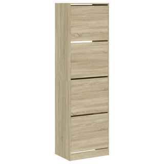 vidaXL Shoe Cabinet with 4 Flip-Drawers Sonoma Oak 60x42x204 cm - Giant Lobelia