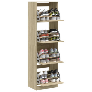 vidaXL Shoe Cabinet with 4 Flip-Drawers Sonoma Oak 60x42x204 cm - Giant Lobelia