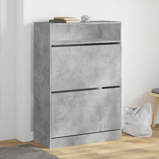 vidaXL Shoe Cabinet with 2 Flip-Drawers Concrete Grey 80x34x116 cm - Giant Lobelia