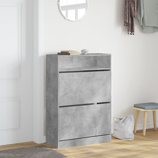 vidaXL Shoe Cabinet with 2 Flip-Drawers Concrete Grey 80x34x116 cm - Giant Lobelia