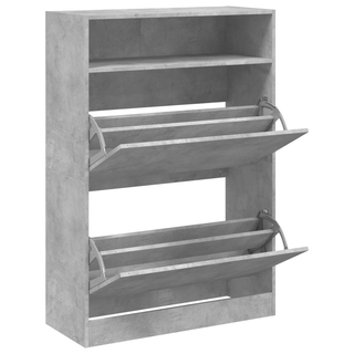 vidaXL Shoe Cabinet with 2 Flip-Drawers Concrete Grey 80x34x116 cm - Giant Lobelia