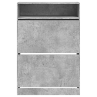 vidaXL Shoe Cabinet with 2 Flip-Drawers Concrete Grey 80x34x116 cm - Giant Lobelia