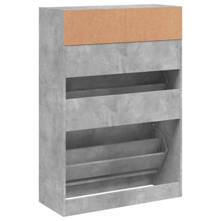 vidaXL Shoe Cabinet with 2 Flip-Drawers Concrete Grey 80x34x116 cm - Giant Lobelia