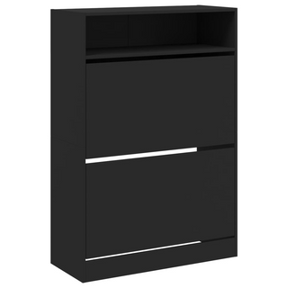 vidaXL Shoe Cabinet with 2 Flip-Drawers Black 80x34x116 cm - Giant Lobelia