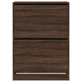 vidaXL Shoe Cabinet with 2 Flip-Drawers Brown Oak 80x42x108 cm - Giant Lobelia