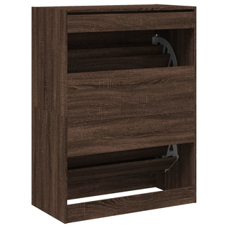 vidaXL Shoe Cabinet with 2 Flip-Drawers Brown Oak 80x42x108 cm - Giant Lobelia