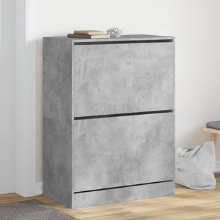 vidaXL Shoe Cabinet with 2 Flip-Drawers Concrete Grey 80x42x108 cm - Giant Lobelia