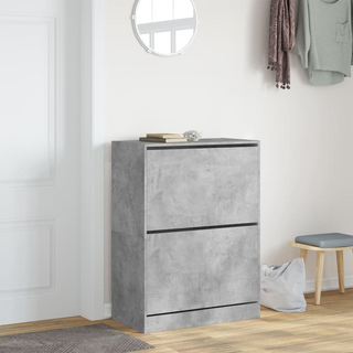 vidaXL Shoe Cabinet with 2 Flip-Drawers Concrete Grey 80x42x108 cm - Giant Lobelia