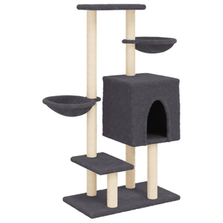 Cat Tree with Sisal Scratching Posts Dark Grey 117 cm - Giant Lobelia